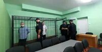 Statkevich and other political prisoners at closed trial in jail