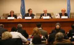 Socialist International leaders address global financial crisis in meeting at United Nations